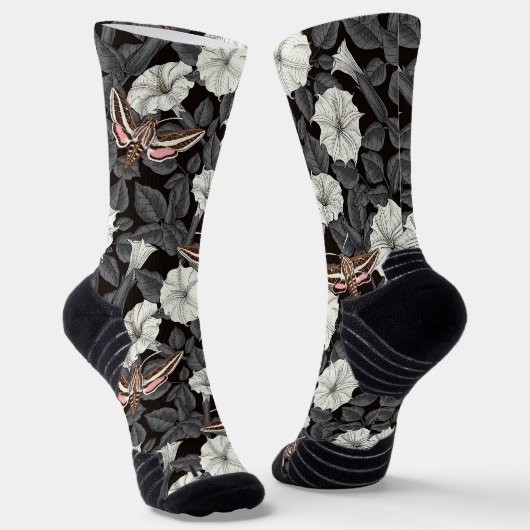 Moonbloemen en spinxmoden 2 sokken (Gebogen)