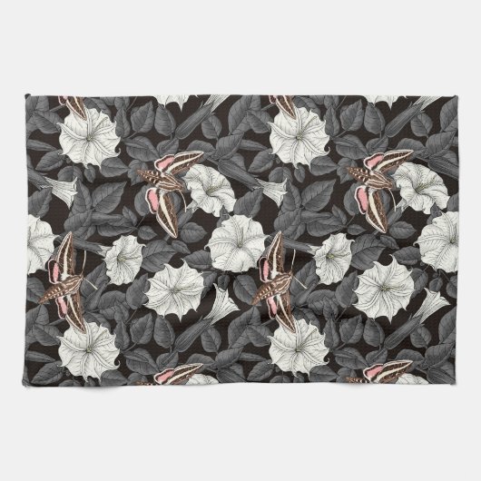 Moonbloemen en spinxmoden 2 theedoek (Horizontaal)