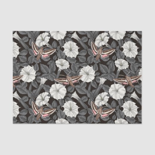 Moonbloemen en spinxmoden 2 tissuepapier (Voorkant)