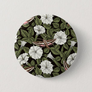 Moonbloemen en spionagemaanden ronde button 5,7 cm