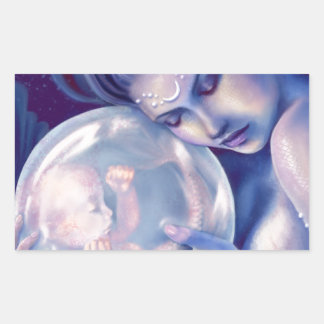 Moonborn - Zeemeermin en Baby Rechthoekige Sticker