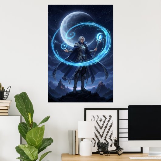Moonbound Arcane Mage Poster Art (Thuiskantoor)