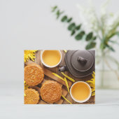 Mooncake en thee, Chinees midherfstfestival 2 Briefkaart (Staand voorkant)