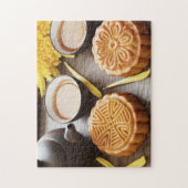 Mooncake en thee, Chinees midherfstfestival Legpuzzel (Verticaal)