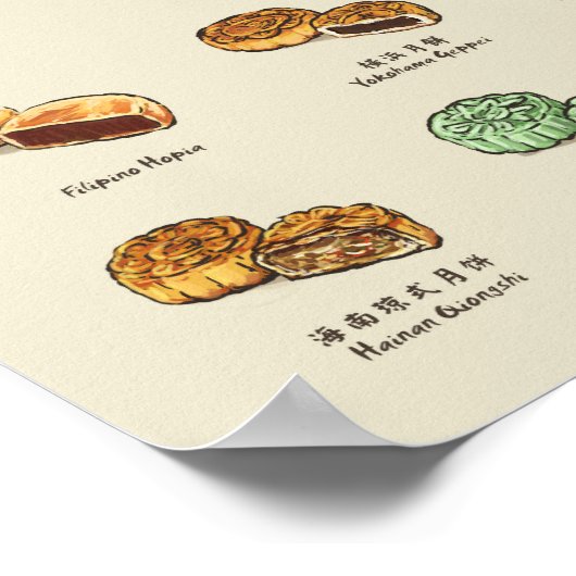 Mooncakes | 月 餅 (A3) Poster (Hoek)