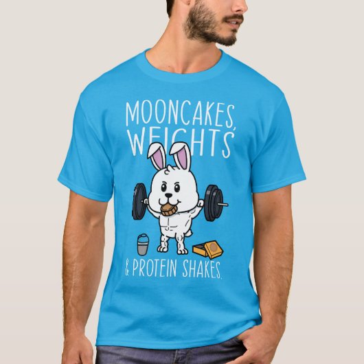 Mooncakes, gewichten en eiwitshakes, Funny Gym T-shirt (Voorkant)