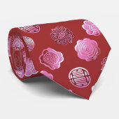 Mooncakes roze en rood stropdas (Opgerold)
