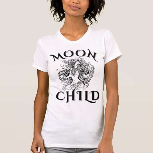 MoonChild Bloemen Kroon Goddelijk Vrouwelijk T-shirt (Voorkant)