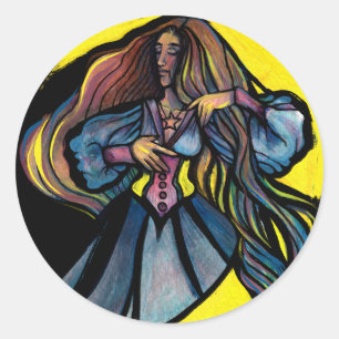 MoonChild Goddess Art Moon Goddesses Moon Child Ronde Sticker