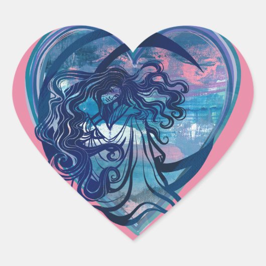 MoonChild Goddess Hart Sticker (Voorkant)