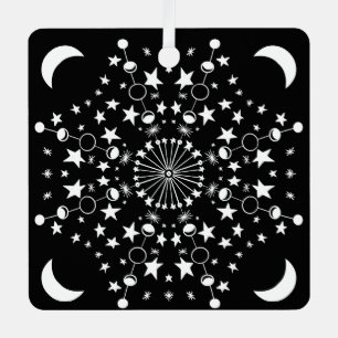 Moonchild Mandala Stars Maan Kind Witchy Art Metalen Ornament