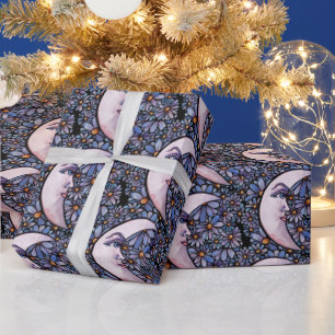 MoonChild Moon Goddess Art Moon Child Paars Cadeaupapier