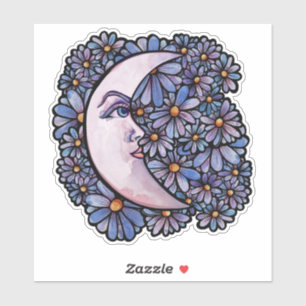 MoonChild Moon Goddess Art Moon Child Paars Sticker