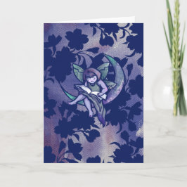 MoonChild Reading Fairy Waterverf Art Kaart