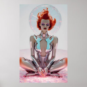 Mooncore Meditatie - Ken Gage Surrealistische Kuns Poster