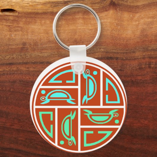 Mooncyclus zee Turtle Moon Sleutelhanger (Voorkant)