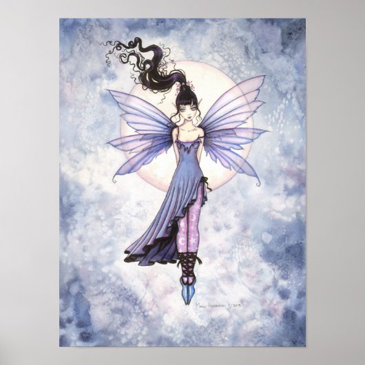Moondance Fairy Fantasy Waterverf Art Poster (Voorkant)