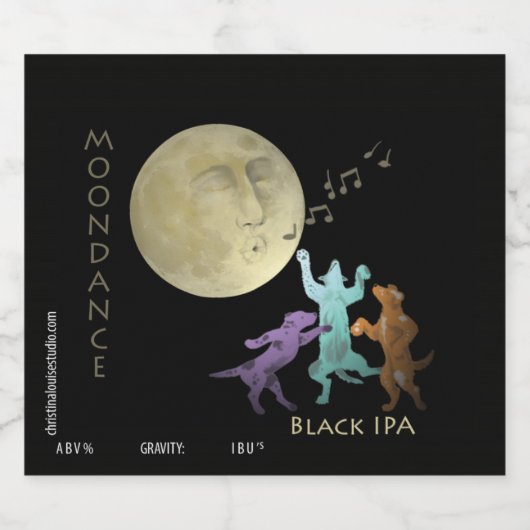 Moondance, naam en stijl bier etiket (Enkel label)