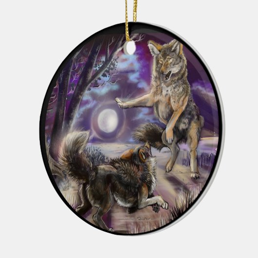 Moondancer Coyotes Keramisch Ornament (Links)