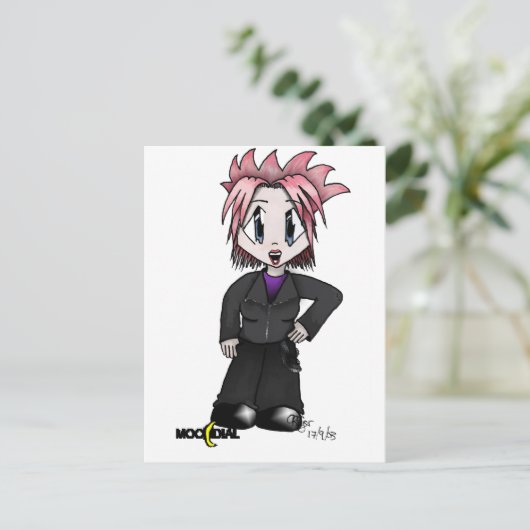 Moondial Rebel Tattoo Briefkaart (Staand voorkant)