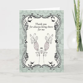 .:: MoonDreams::. De vintage Bloem Aqua dankt u Bedankkaart