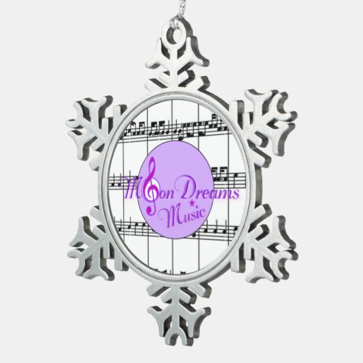 MoonDreams Music Pewter Snowflake Ornament (Rechts)