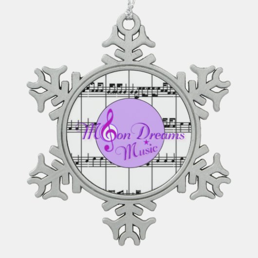 MoonDreams Music Pewter Snowflake Ornament (Voorkant)