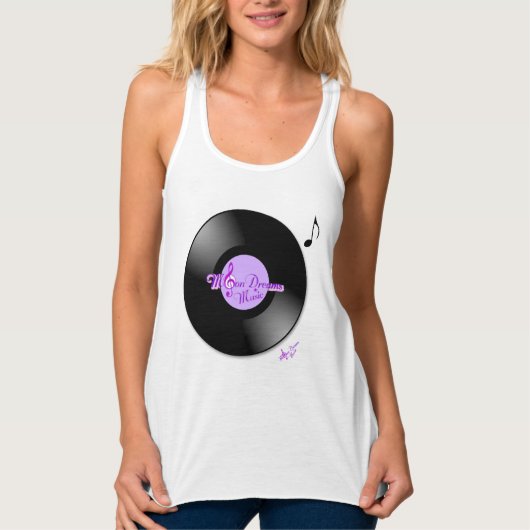 MoonDreams Music Record Paarse Racerback Tanktop (Voorkant)