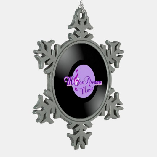 MoonDreams Music Record Pewter Snowflake Ornament (Links)