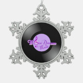 MoonDreams Music Record Pewter Snowflake Ornament (Voorkant)