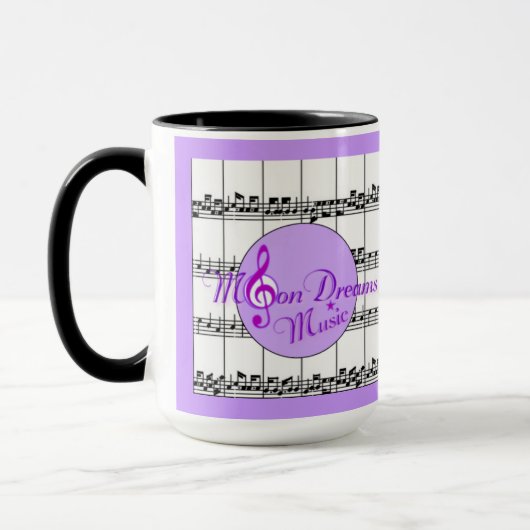 MoonDreams Muziek Black Ringer Mok (Links)