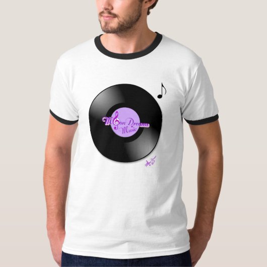 MoonDreams Muziek Record Mannen Ringer T-shirt (Voorkant)