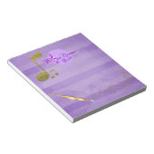 MoonDreams Paarse en Gold Muzieknoten Fancy schrij Notitieblok (Schuin)