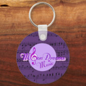MoonDreams Paarse vel Music Sleutelhanger (Voorkant)