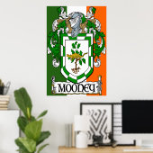 Mooney Coat of Arms Flag Poster Print (Thuiskantoor)