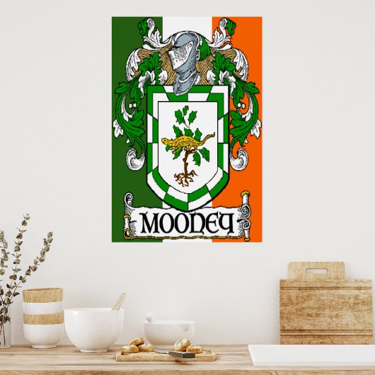 Mooney Coat of Arms Flag Poster Print (Keuken)