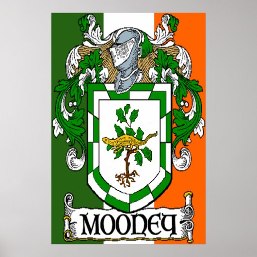 Mooney Coat of Arms Flag Poster Print (Voorkant)