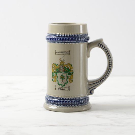 Mooney Coat of Arms Stein Bierpul (Rechts)