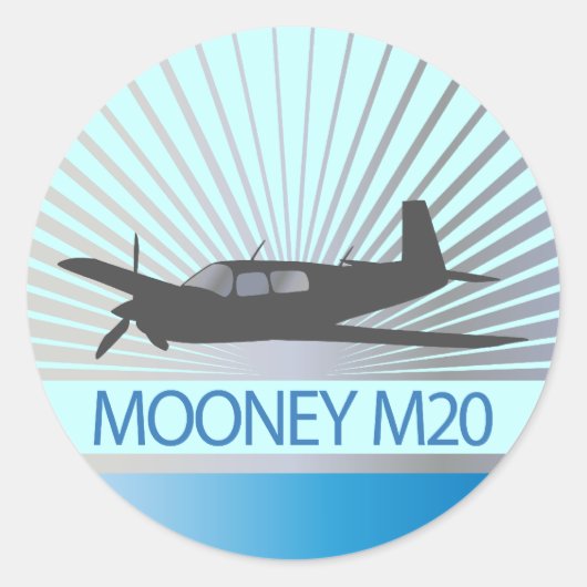 Mooney M20 Aviation Ronde Sticker (Voorkant)