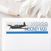 Mooney M20 Vliegtuig Etiket (Insitu)