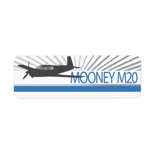 Mooney M20 Vliegtuig Etiket (Voorkant)