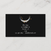 Moonfase waterverf met sterren visitekaartje (Achterkant)