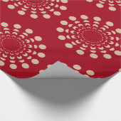 Moonfasen, astrologisch, goud, rood, hemellichamen cadeaupapier (Hoek)