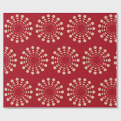 Moonfasen, astrologisch, goud, rood, hemellichamen cadeaupapier (Vlak)