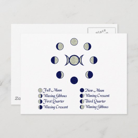 Moonfasen Briefkaart (Voorkant / Achterkant)