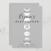 Moonfasen Cycli grijs en wit Baby shower Kaart (Voorkant / Achterkant)