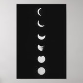Moonfasen en -knipsels in zwart-wit poster (Voorkant)