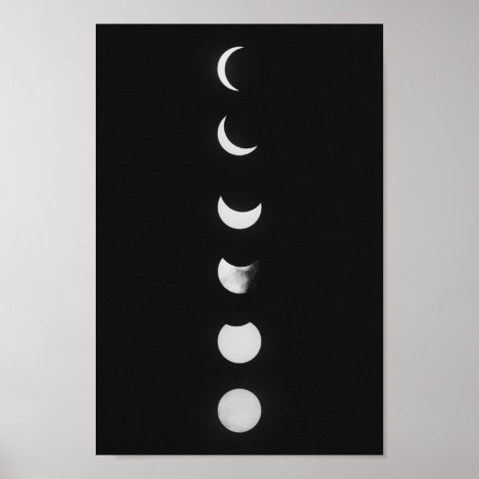 Moonfasen en -knipsels in zwart-wit poster (Voorkant)