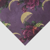 Moonfasen en Paarse Rozen | Prachtige New age Tissuepapier (Detail)