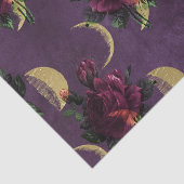 Moonfasen en Paarse Rozen | Prachtige New age Tissuepapier (Detail)